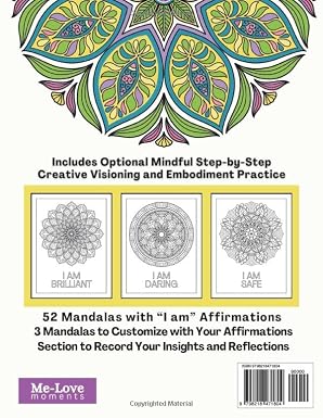 Mindful Mandala Coloring Book with “I Am” Affirmations – Volume 1